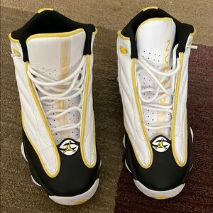 Kids White and Yellow Jordans EUC